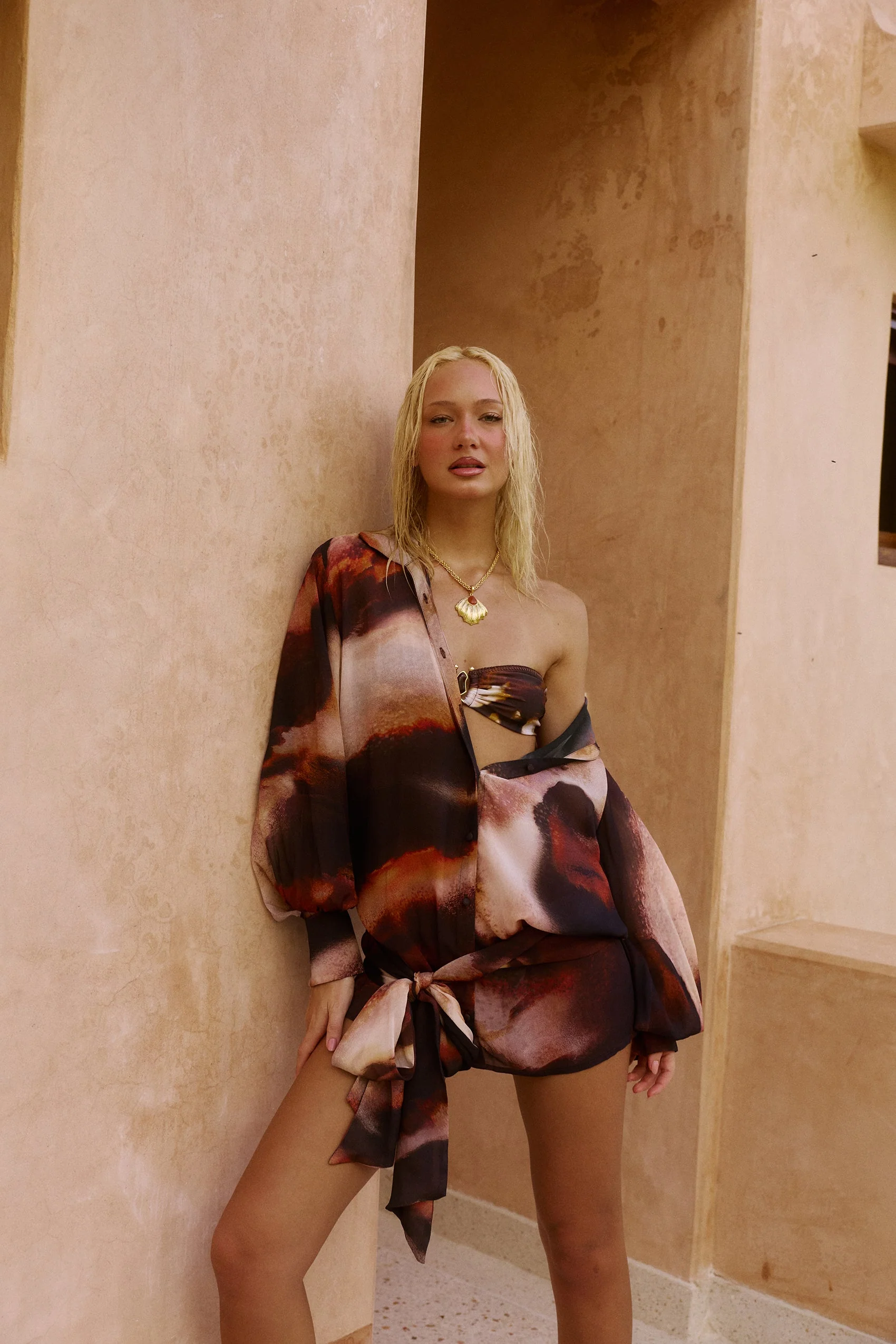 Melia Shirt Dress in Sarabi - Image 9
