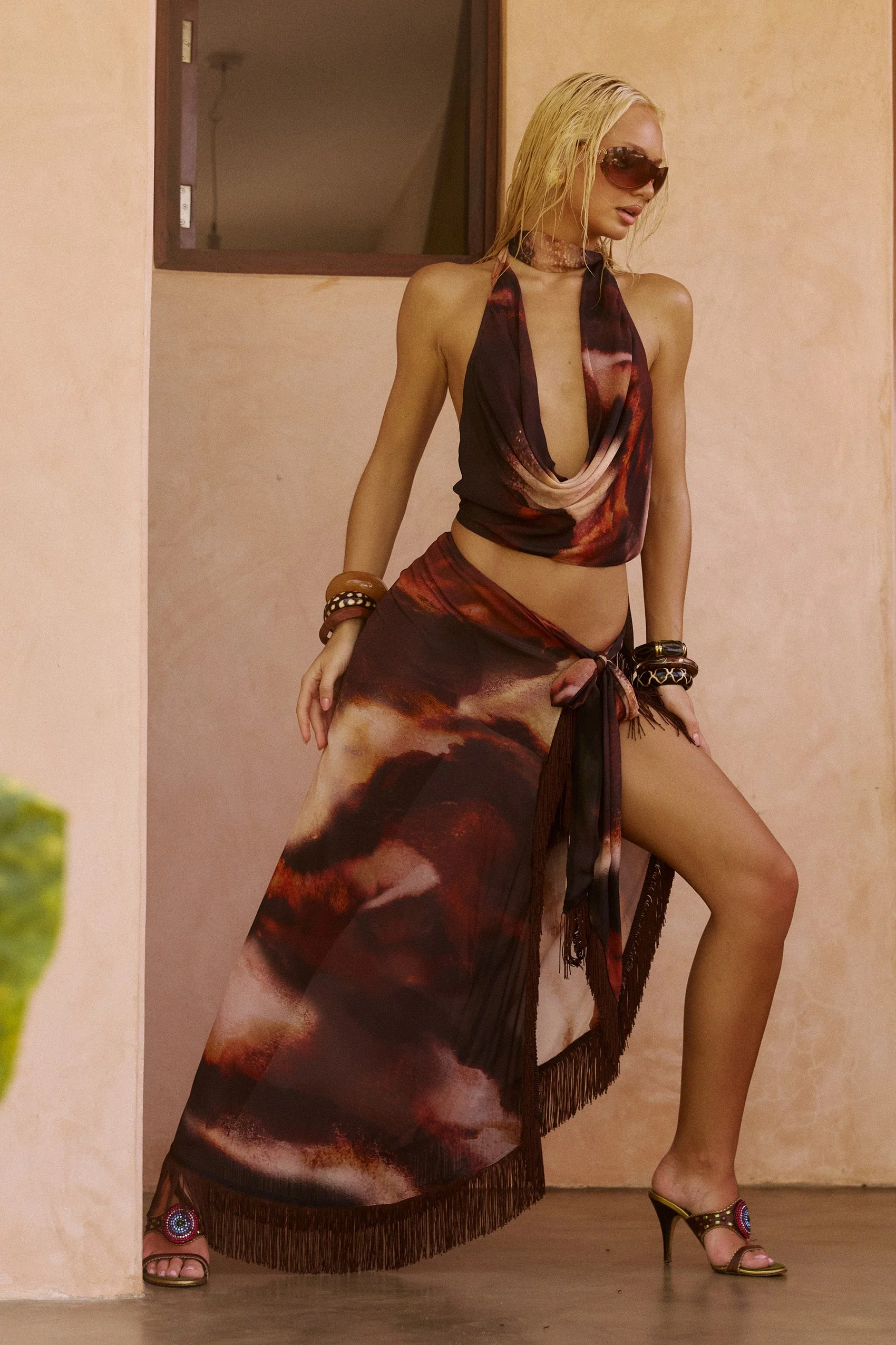Omara Wrap Maxi Skirt in Sarabi - Image 10